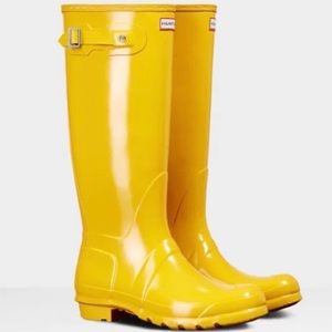 NIB Women's Original Tall Gloss Rain Boots: Yellow